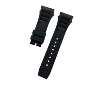 SEQLTWFC Correa de reloj de caucho natural suave y colorida de 25 mm x 20 mm, resistente al agua, compatible con la pulsera de reloj Richard Mille.(Noir,25mm Rose buckle)
