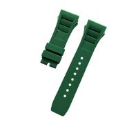 SEQLTWFC Correa de reloj de caucho natural suave y colorida de 25 mm x 20 mm, resistente al agua, compatible con la pulsera de reloj Richard Mille.(Green,25mm Rose buckle)