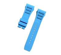 SEQLTWFC Correa de reloj de caucho natural suave y colorida de 25 mm x 20 mm, resistente al agua, compatible con la pulsera de reloj Richard Mille.(Sky blue,25mm Black buckle)