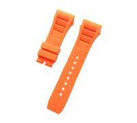 SEQLTWFC Correa de reloj de caucho natural suave y colorida de 25 mm x 20 mm, resistente al agua, compatible con la pulsera de reloj Richard Mille.(Orange,25mm Black buckle)