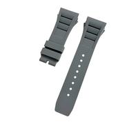 SEQLTWFC Correa de reloj de caucho natural suave y colorida de 25 mm x 20 mm, resistente al agua, compatible con la pulsera de reloj Richard Mille.(Grey,25mm Rose buckle)