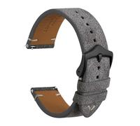 SEQLTWFC Correa de reloj de cuero de gamuza inversa for hombre, correa de reloj de liberación rápida de 18mm, 20mm y 22mm, lujosa pulsera de repuesto Vintage(Grey-Black Buckle,18mm)