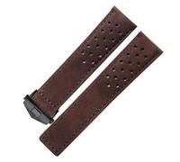 SEQLTWFC Correa de reloj de cuero genuino compatible con correa de reloj de hombre TAG Heuer con hebilla plegable 20 mm 22 mm 24 mm Gris Negro Marrón Cuero de vaca(Brown black,20mm)