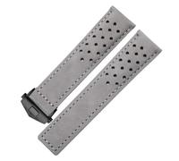 SEQLTWFC Correa de reloj de cuero genuino compatible con correa de reloj de hombre TAG Heuer con hebilla plegable 20 mm 22 mm 24 mm Gris Negro Marrón Cuero de vaca(Gray black,22mm)
