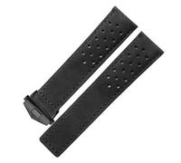 SEQLTWFC Correa de reloj de cuero genuino compatible con correa de reloj de hombre TAG Heuer con hebilla plegable 20 mm 22 mm 24 mm Gris Negro Marrón Cuero de vaca(Black black,22mm)
