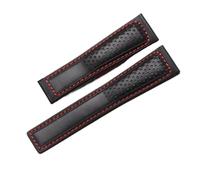 SEQLTWFC Correa de reloj de cuero genuino de 19 mm 20 mm 22 mm compatible con Tag Heuer Carrera Monaco F1 Correa de reloj roja para hombre plegable, 22mm