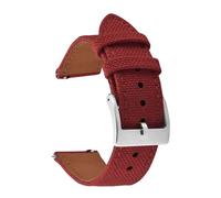 SEQLTWFC Correa de reloj de cuero híbrido de nailon de liberación rápida de 18/20/22 mm, correa deportiva compatible con SKX007 SKX009, duradera.(Red 1,22mm)