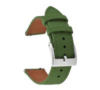 SEQLTWFC Correa de reloj de cuero híbrido de nailon de liberación rápida de 18/20/22 mm, correa deportiva compatible con SKX007 SKX009, duradera.(Green 1,22mm)