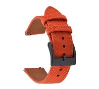 SEQLTWFC Correa de reloj de cuero híbrido de nailon de liberación rápida de 18/20/22 mm, correa deportiva compatible con SKX007 SKX009, duradera.(Orange 2,22mm)