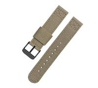 SEQLTWFC Correa de reloj de lona de nailon de 20 a 22mm Compatible con Citizen Seiko/5 correa de reloj for deportes al aire libre pulsera transpirable correa Universal for hombres(Khaki-black,18mm)