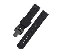 SEQLTWFC Correa de reloj de lona de nailon de 20 a 22mm Compatible con Citizen Seiko/5 correa de reloj for deportes al aire libre pulsera transpirable correa Universal for hombres(Black-black S,18mm)