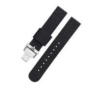 SEQLTWFC Correa de reloj de lona de nailon de 20 a 22mm Compatible con Citizen Seiko/5 correa de reloj for deportes al aire libre pulsera transpirable correa Universal for hombres(Black-silver S,20mm)
