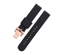 SEQLTWFC Correa de reloj de lona de nailon de 20 a 22mm Compatible con Citizen Seiko/5 correa de reloj for deportes al aire libre pulsera transpirable correa Universal for hombres(Black-rose gold S,18