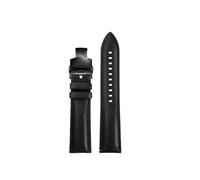 SEQLTWFC Correa de reloj de piel de vaca negra de 20 mm y 22 mm compatible con Armani Black Knight AR1918 AR1981 AR2447 AR60008 Fossil FS5061 FS5237 ME3052(1black-black,22mm)