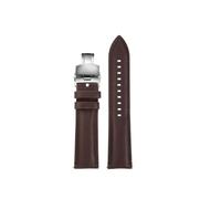 SEQLTWFC Correa de reloj de piel de vaca negra de 20 mm y 22 mm compatible con Armani Black Knight AR1918 AR1981 AR2447 AR60008 Fossil FS5061 FS5237 ME3052(1brown-silver,20mm)