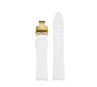 SEQLTWFC Correa de reloj de silicona curvada universal compatible con GC Little Bee Dive Series YA136320/22 YA101202 Correa de reloj 20 22 23 mm Correa impermeable(White-Gold B,23mm)