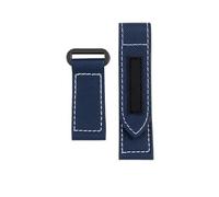 SEQLTWFC Correa de reloj de tela de nailon de 24 mm compatible con Panerai Luminor PAM01118, correa de piel auténtica de lona verde militar.(Blue white black,26mm)