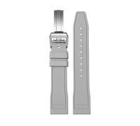 SEQLTWFC Correa de reloj Fluororubber FKM Compatible con IWC Watch Big Pilot Portofino TOP Portugieser 20mm 21mm 22mm correas de goma(Gray folding clasp,20mm)