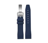 SEQLTWFC Correa de reloj Fluororubber FKM Compatible con IWC Watch Big Pilot Portofino TOP Portugieser 20mm 21mm 22mm correas de goma(Blue folding clasp,20mm)