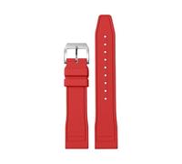 SEQLTWFC Correa de reloj Fluororubber FKM Compatible con IWC Watch Big Pilot Portofino TOP Portugieser 20mm 21mm 22mm correas de goma(Red pin silver,21mm)