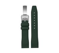 SEQLTWFC Correa de reloj Fluororubber FKM Compatible con IWC Watch Big Pilot Portofino TOP Portugieser 20mm 21mm 22mm correas de goma(Green folding clasp,22mm)