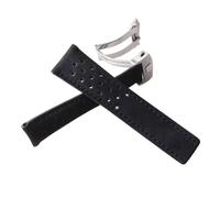 SEQLTWFC Correa de reloj Pulsera de cuero genuino 20 mm 22 mm 24 mm Compatible con Tag Heuer Hombres Correa de reloj Accesorios Doble hebilla de acero inoxidable Nuevo(Noir,22mm)