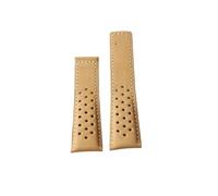 SEQLTWFC Correa de reloj Pulsera de cuero genuino 20 mm 22 mm 24 mm Compatible con Tag Heuer Hombres Correa de reloj Accesorios Doble hebilla de acero inoxidable Nuevo(Khaki no buckle,24mm)