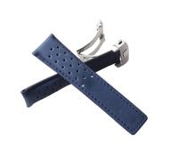SEQLTWFC Correa de reloj Pulsera de cuero genuino 20 mm 22 mm 24 mm Compatible con Tag Heuer Hombres Correa de reloj Accesorios Doble hebilla de acero inoxidable Nuevo(Blue,20mm)