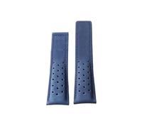 SEQLTWFC Correa de reloj Pulsera de cuero genuino 20 mm 22 mm 24 mm Compatible con Tag Heuer Hombres Correa de reloj Accesorios Doble hebilla de acero inoxidable Nuevo(Blue no buckle,24mm)