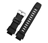 SEQLTWFC Correa de silicona compatible con Casio PROTREK PRG-260/270/550/250 PRW-3500/2500/5100, repuesto de pulsera negra de 18 mm, correas de reloj de goma.(Black Silver Buckle)