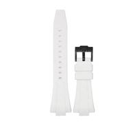SEQLTWFC Correa de silicona de caucho de 11 mm y 12 mm compatible con Tissot PRX Series Super Player T137.407/T137.410 correa de reloj de liberación rápida for hombres y mujeres(White02,11mm)
