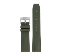 SEQLTWFC Correa de silicona líquida de 22 mm Compatible con Swatch X Blancpain Fifty Fathoms Buceo Cinco Océanos Reloj Pulsera Hombres Mujeres(Army green)