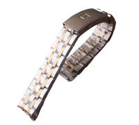 SEQLTWFC Correas de Reloj Compatible con 1853 PRC200 T17 T461 T055 T014 Correa con Cierre Plegable for Hombres Accesorios for Relojes Cadena de Correa de Reloj de Acero Inoxidable(Silver with gold,19m