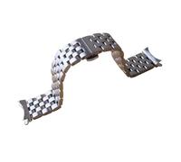 SEQLTWFC Correas de reloj de acero inoxidable con extremos curvos mate, hebilla de mariposa, compatibles con relojes de pulsera de lujo for hombre, pulseras de 16, 18, 19, 20, 21, 22 y 24 mm(22mm)