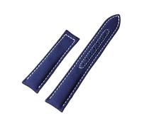 SEQLTWFC Correas de Reloj Nueva Correa de Reloj con Parte Inferior de Cuero de Lona de 20 mm Compatible con Omega Seamaster 300 Planet-Ocean Correa de Nylon Hebilla Plegable(Blue white)