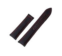 SEQLTWFC Correas de Reloj Nueva Correa de Reloj con Parte Inferior de Cuero de Lona de 20 mm Compatible con Omega Seamaster 300 Planet-Ocean Correa de Nylon Hebilla Plegable(Black red)