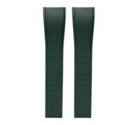 SEQLTWFC FKM Correa 20 mm 22 mm Correa de Reloj de Goma Fluoro de Buceo de liberación rápida Accesorios de Pulsera con Hebilla de Mariposa Compatible con Omega Compatible con Seiko Citizen(Green No bu