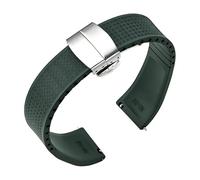 SEQLTWFC FKM Correa 20 mm 22 mm Correa de Reloj de Goma Fluoro de Buceo de liberación rápida Accesorios de Pulsera con Hebilla de Mariposa Compatible con Omega Compatible con Seiko Citizen(Green 01,22