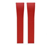 SEQLTWFC FKM Correa 20 mm 22 mm Correa de Reloj de Goma Fluoro de Buceo de liberación rápida Accesorios de Pulsera con Hebilla de Mariposa Compatible con Omega Compatible con Seiko Citizen(Red No buck