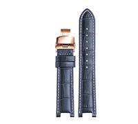 SEQLTWFC Pulsera de cuero de piel de vaca superior compatible con GC 22 * 13 mm 20 * 11 mm con muescas correa de reloj tornillo, 22-13mm