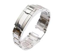 SEQLTWFC Pulsera Oyster de acero inoxidable 316L compatible con Rolex SUBMARINER DAYTONA SUP GMT, correa de metal for reloj de hombre, 20 mm y 21 mm.(Silver,21mm)