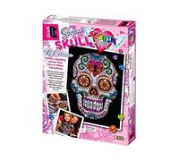 Sequin Art Kit de Bricolaje para niños, Calavera, CREA Bello Arte Colorido con Lentejuelas.