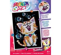 Sequin Art Kit de Bricolaje para niños, Gatito Bubbles The Kitten, CREA Bello Arte Colorido con Lentejuelas.