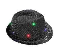 Sequin Bowler Hat for Women Men Western Jazz Dance Hat Fancy Dress Disco Hip-Hop Shiny Cap Unisex Cowboy Fedora Hat for Performances New Years Eve Outfit