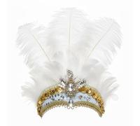 Sequin Feather Headpiece Fascinator for Women Ladies Yellow Green Purple 20s Artificial Flower Headwear Womens Headdress Hair Clip for Masquerade Cocktail Carnival Prom Tea Party