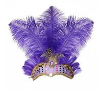 Sequin Feather Headpiece Fascinator for Women Ladies Yellow Green Purple 20s Artificial Flower Headwear Womens Headdress Hair Clip for Masquerade Cocktail Carnival Prom Tea Party