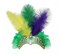 Sequin Feather Headpiece Fascinator for Women Ladies Yellow Green Purple 20s Artificial Flower Headwear Womens Headdress Hair Clip for Masquerade Cocktail Carnival Prom Tea Party