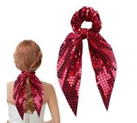 Sequin Scrunchies - Glitter Ponytail Holder for Stylish Hair Styling | Elastic Fabric Hair Bands with Sparkling Design, Soft Stretch Hairs Accessories for Girls Women Dancers Parties Gym Yoga School