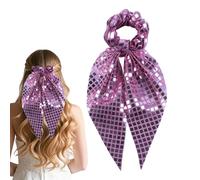 Sequin Scrunchies - Glitter Ponytail Holder for Stylish Hair Styling | Elastic Fabric Hair Bands with Sparkling Design, Soft Stretch Hairs Accessories for Girls Women Dancers Parties Gym Yoga School