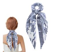 Sequin Scrunchies - Glitter Ponytail Holder for Stylish Hair Styling | Elastic Fabric Hair Bands with Sparkling Design, Soft Stretch Hairs Accessories for Girls Women Dancers Parties Gym Yoga School